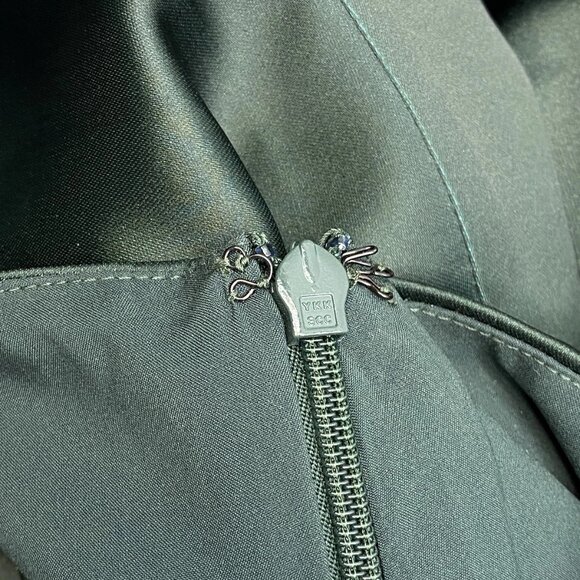 BHLDN Women’s Dylan One-Shoulder Stretch Satin Maxi Dress Emerald Green Size 20W - Picture 3 of 12